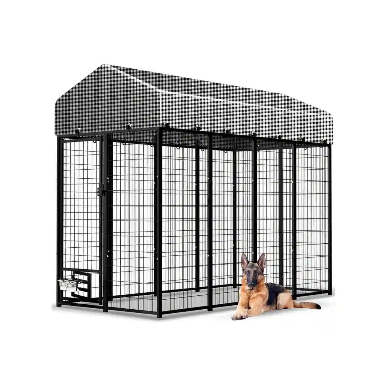 Large Outdoor Dog Kennel and Run with Roof