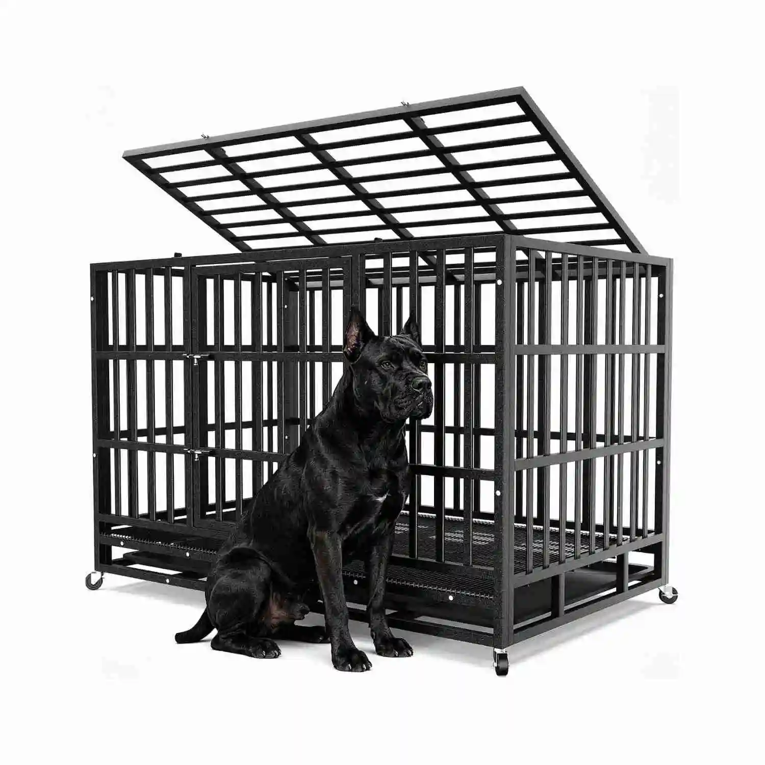 Lockable Wheels Dog Kennel Outdoor