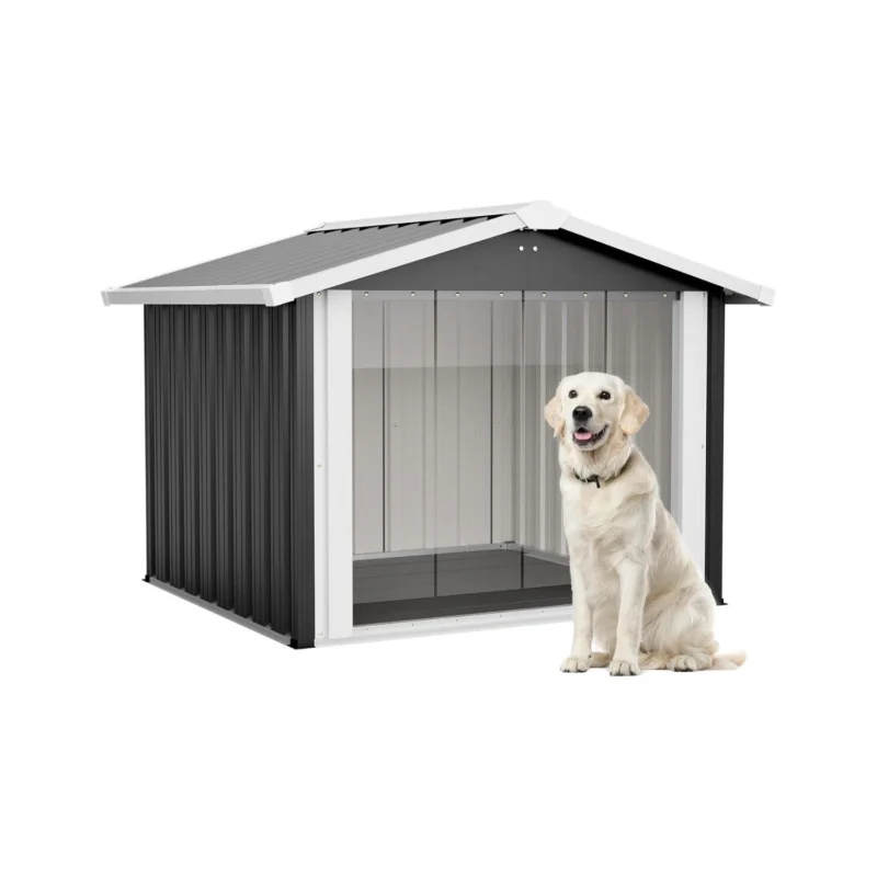 Outdoor Dog Kennel with Roof and Floor